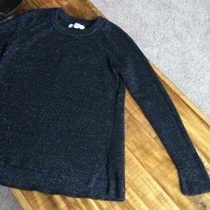 NWOT LOFT black shimmer relaxed-fit sweater